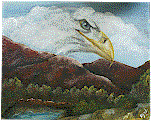 eagle and mountains